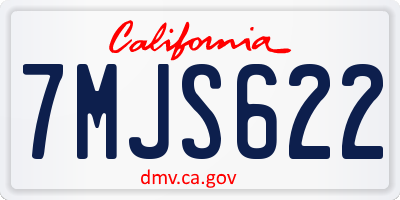 CA license plate 7MJS622