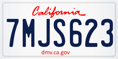 CA license plate 7MJS623