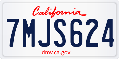 CA license plate 7MJS624