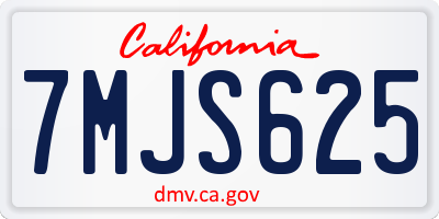 CA license plate 7MJS625