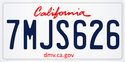 CA license plate 7MJS626
