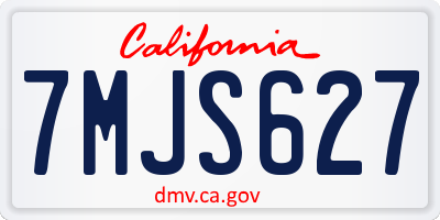 CA license plate 7MJS627