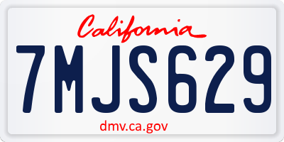 CA license plate 7MJS629