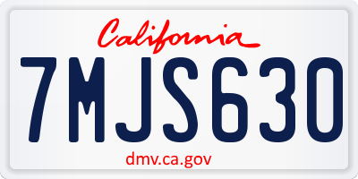 CA license plate 7MJS630