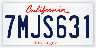 CA license plate 7MJS631