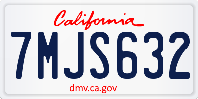 CA license plate 7MJS632