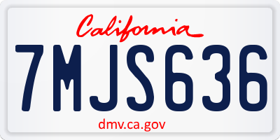 CA license plate 7MJS636