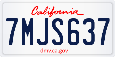 CA license plate 7MJS637