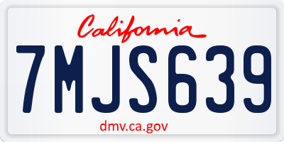 CA license plate 7MJS639