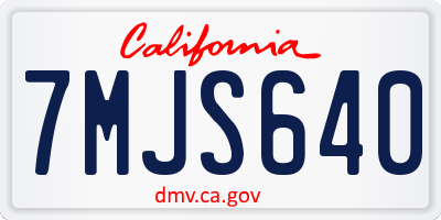 CA license plate 7MJS640