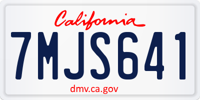 CA license plate 7MJS641