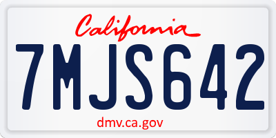 CA license plate 7MJS642