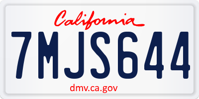 CA license plate 7MJS644