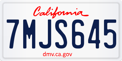 CA license plate 7MJS645