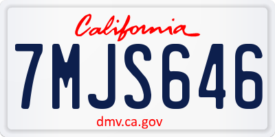 CA license plate 7MJS646