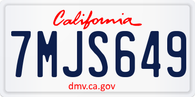 CA license plate 7MJS649