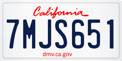 CA license plate 7MJS651