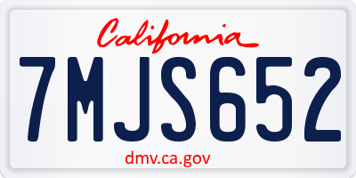 CA license plate 7MJS652