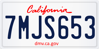 CA license plate 7MJS653