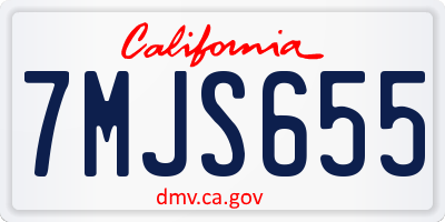 CA license plate 7MJS655