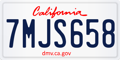 CA license plate 7MJS658