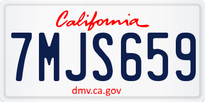CA license plate 7MJS659