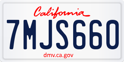 CA license plate 7MJS660