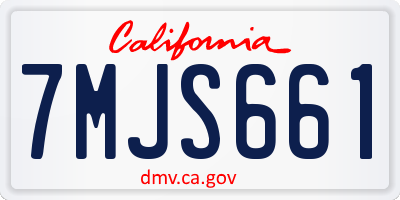 CA license plate 7MJS661