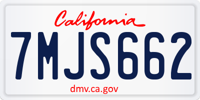 CA license plate 7MJS662