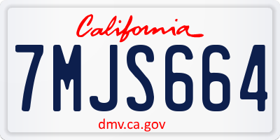 CA license plate 7MJS664