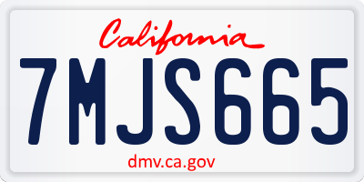 CA license plate 7MJS665