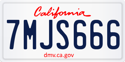 CA license plate 7MJS666