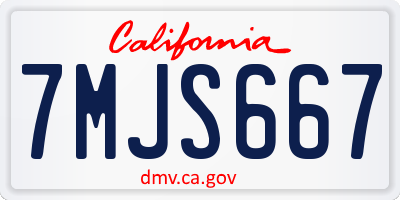 CA license plate 7MJS667