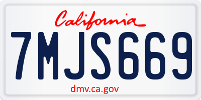 CA license plate 7MJS669