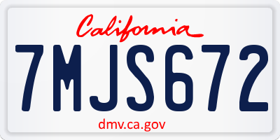 CA license plate 7MJS672