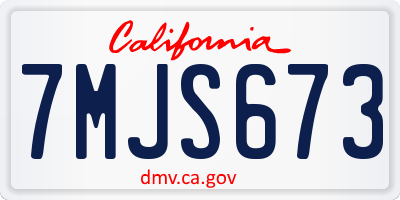 CA license plate 7MJS673