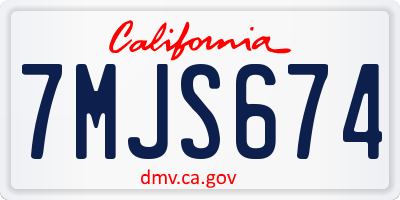 CA license plate 7MJS674