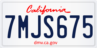 CA license plate 7MJS675