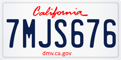 CA license plate 7MJS676