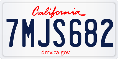 CA license plate 7MJS682