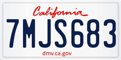 CA license plate 7MJS683