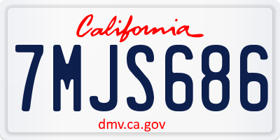CA license plate 7MJS686