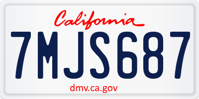 CA license plate 7MJS687