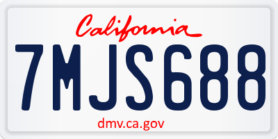 CA license plate 7MJS688