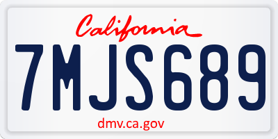 CA license plate 7MJS689