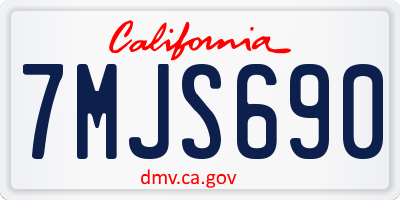 CA license plate 7MJS690