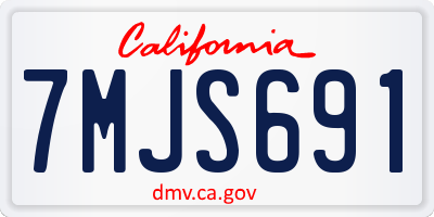 CA license plate 7MJS691