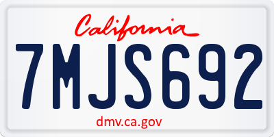 CA license plate 7MJS692