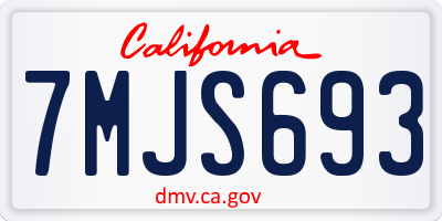 CA license plate 7MJS693