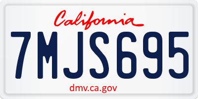CA license plate 7MJS695